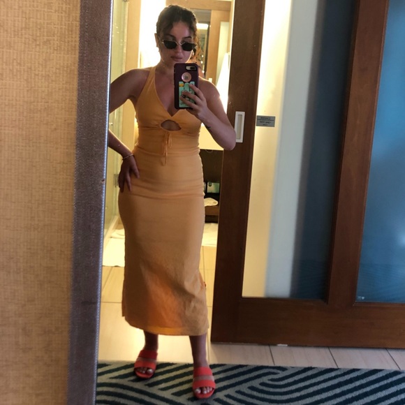 Zara Cut Out Linen Blend Dress - Picture 6 of 14